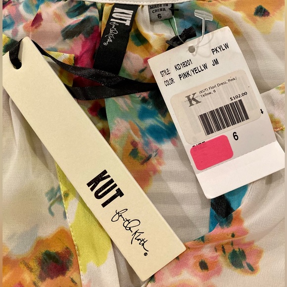 NWT Kut from the Kloth Adali Dress, Size 6, Floral Multi Colored - Picture 10 of 12